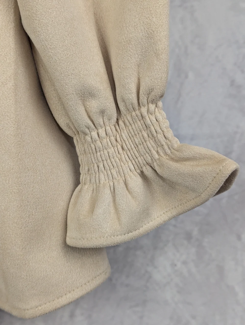 Tuckernuck Easton Faux Suede V-Neck Blouse Tan XS